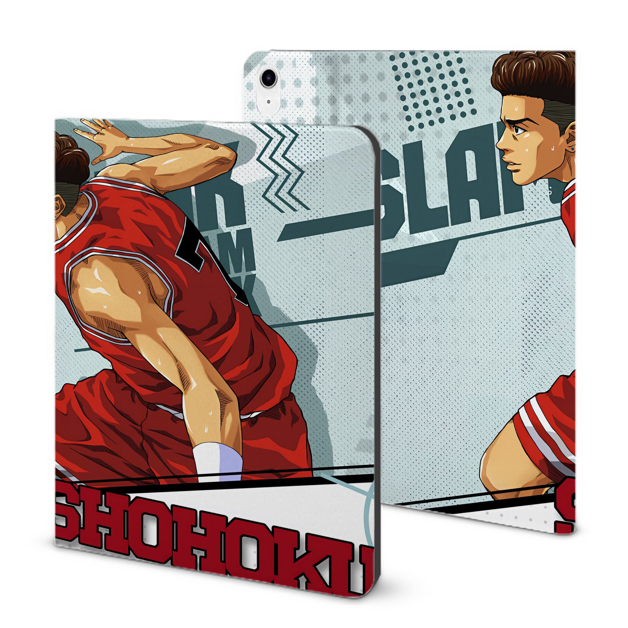 （画像用） SLAM DUNK／スラムダンク IPad ケース ブック型 PUレザー TPU 耐衝撃 軽量 薄型 ペン収納なし 全面保護 IPad 各モデル対応